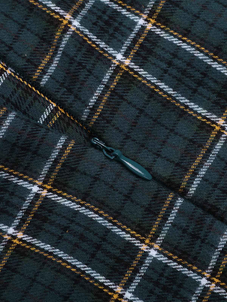 [Vorverkauf] 1950er Revers Tartan Plaid Farbblock Kleid