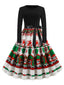 1950er Weihnachten Patchwork Swing Kleid