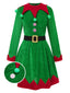 Grün 1940er Weihnachten Elf Kleid Set