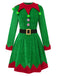 Grün 1940er Weihnachten Elf Kleid Set