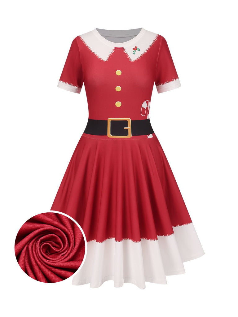 Rot 1950er Weihnachten Zuckerstangenkleid