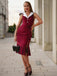 Rot 1930er Reflektierender Cord Fischschwanzkleid