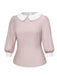 [Vorverkauf] [Übergröße] 2PCS 1940er Farbblock Rosa Bluse & Grau Kleid