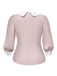 [Vorverkauf] [Übergröße] 2PCS 1940er Farbblock Rosa Bluse & Grau Kleid