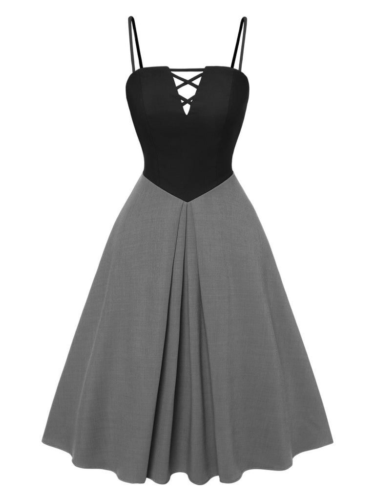 [Vorverkauf] Rot 1940er Plaid Plissiertes Suspender Kleid
