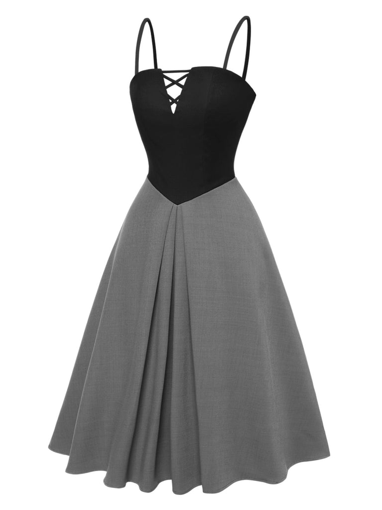[Vorverkauf] Rot 1940er Plaid Plissiertes Suspender Kleid