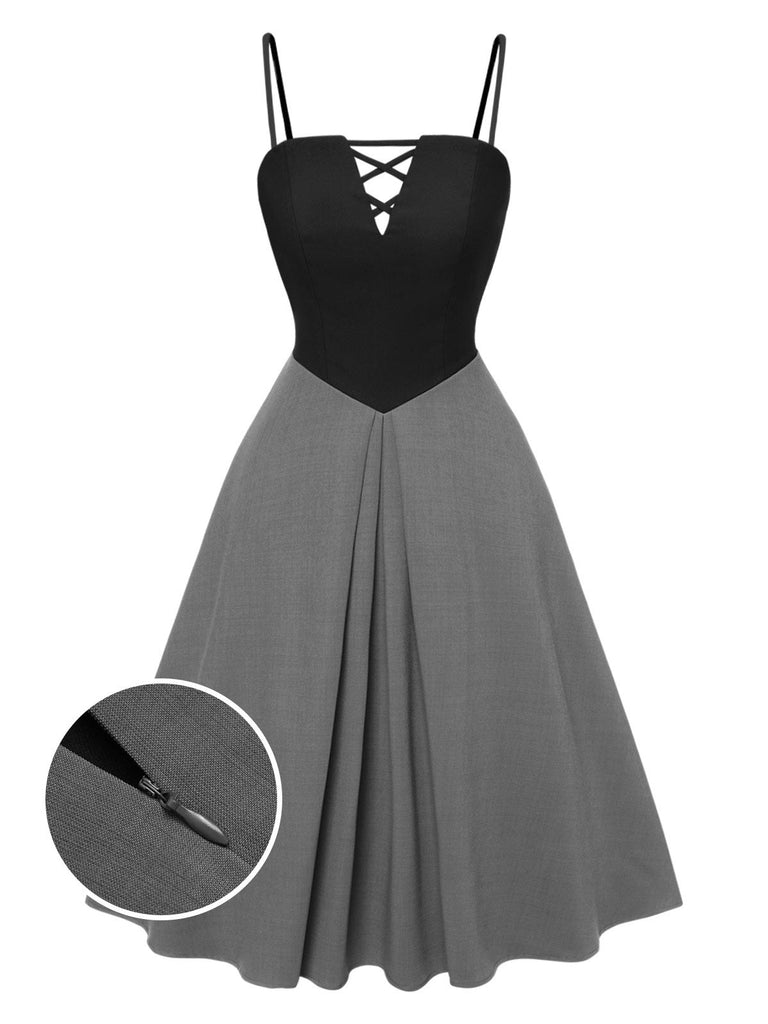[Vorverkauf] Rot 1940er Plaid Plissiertes Suspender Kleid