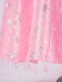 Rosa 1970er Glinda Wicked Pailletten Top & Swing Netz Rock