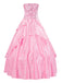 Rosa 1970er Glinda Wicked Pailletten Top & Swing Netz Rock