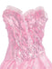 Rosa 1970er Glinda Wicked Pailletten Top & Swing Netz Rock
