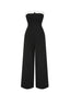 Schwarz 1930er Solide Tube Top Jumpsuit