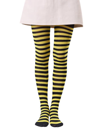 Farbkontrastiert Streifen Strumpfhosen Pantyhose