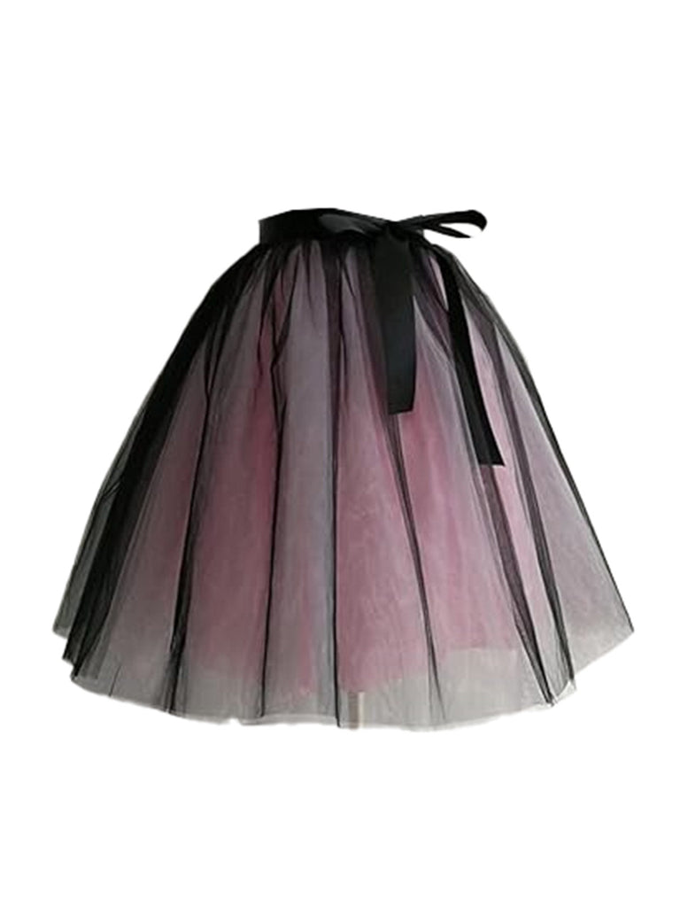 Gradient 1950er Schleife Gürtel Netz Unterrock Petticoat