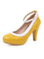 Dunkelgelb VINTAGE ROUND HOHE ABSATZ SCHUHE