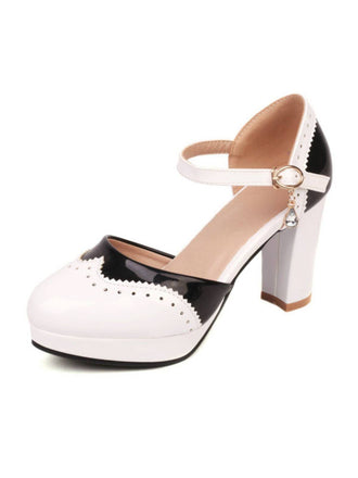 Orange MARY JANE PATCHWORK HIGH HEELS