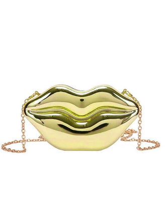 Lippenförmige Metallic-Umhängetasche