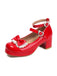 Herz Perle Bogen Mary Jane Heels