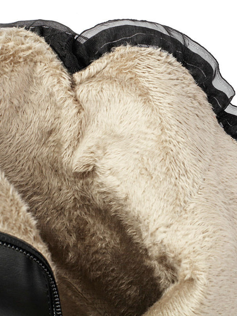 PU Leder Spitze-Getrimmt Chunky Ferse Knöchel Stiefel