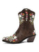 Vintage Spitze Besticktes Blumen Blockabsatz Stiefel