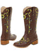 Braun Sonnenblume Besticktes Western Cowgirl Wadenstiefel