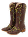 Braun Sonnenblume Besticktes Western Cowgirl Wadenstiefel