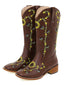 Braun Sonnenblume Besticktes Western Cowgirl Wadenstiefel