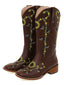 Braun Sonnenblume Besticktes Western Cowgirl Wadenstiefel