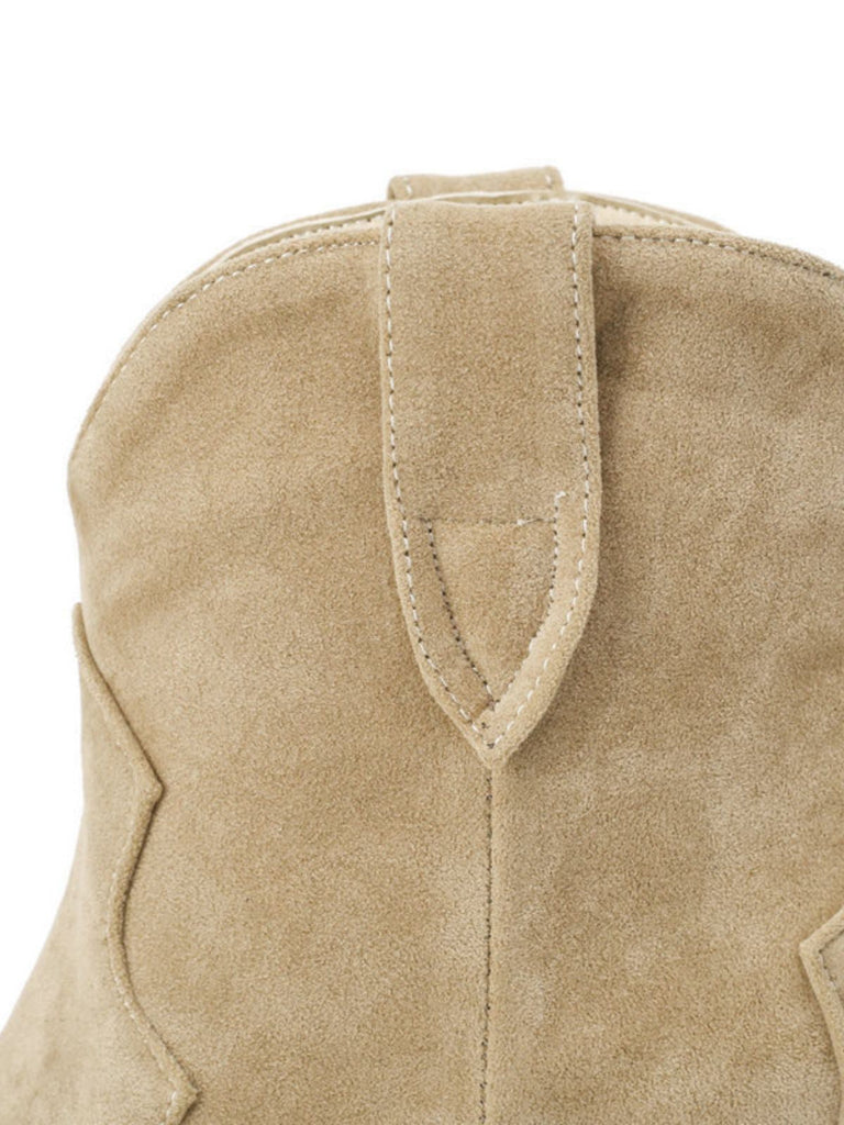 Retro Solide Spitze Zehen Kunstwildleder Knöchel Stiefel