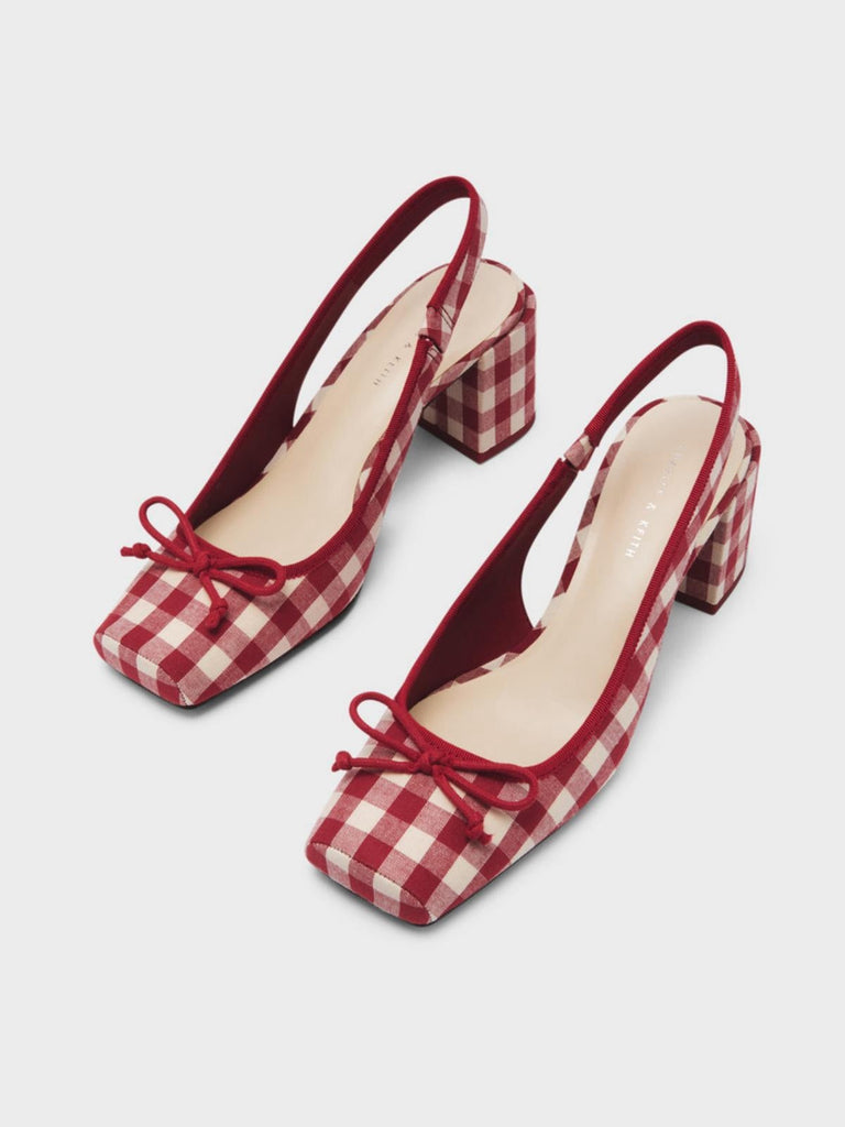 Retro Mary Jane Plaid Schuhe mit klobigem Absatz