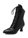 Retro Leder Hohem Absatz Stiefel