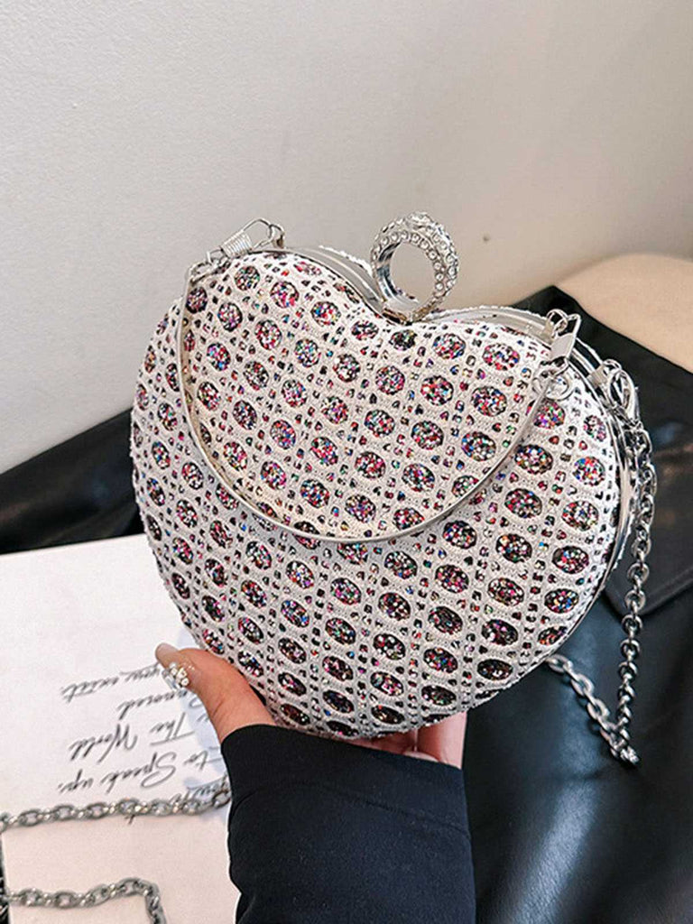 Herz Strass Kette Abend Handtasche