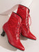 Spitze Leder Heel Vintage Stiefel