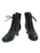 Vintage Leder Solide Spitze Stiefel mit Absatz