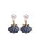Vintage Blau Muschel Perlen Ohrringe