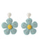 Boho Ruffia Strass Blume Anhänger Ohrringe