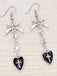 Vintage Gothic Kreuzen Herz Bogen Baumeln Ohrringe