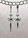 Silber Herz Asymmetrisch Bogen Drop Gothic Ohrringe