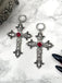 Vintage Halloween Gothic Kreuzen 3D Blume Gemstone Ohrringe