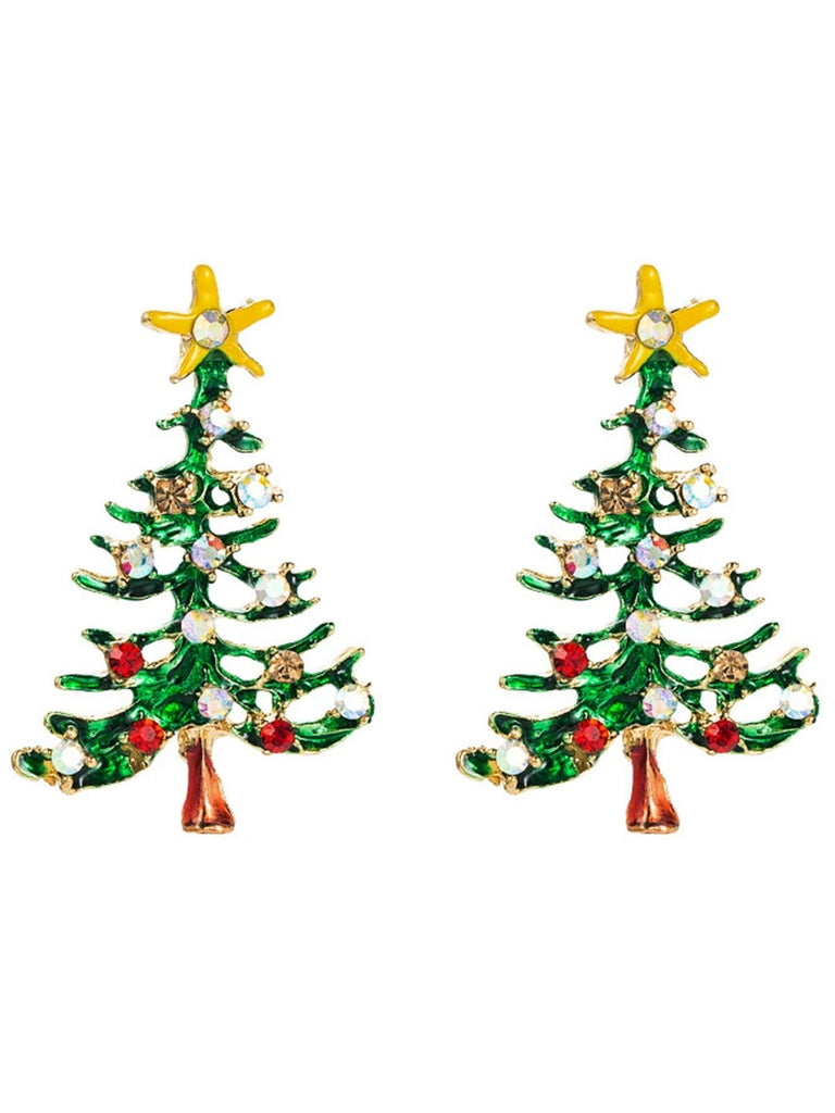 Weihnachten Baum Strassstein Ohrringe