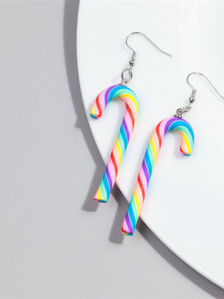 Weihnachten Regenbogen Zuckerrohrbonbon Farbe Ohrringe