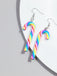 Weihnachten Regenbogen Zuckerrohrbonbon Farbe Ohrringe