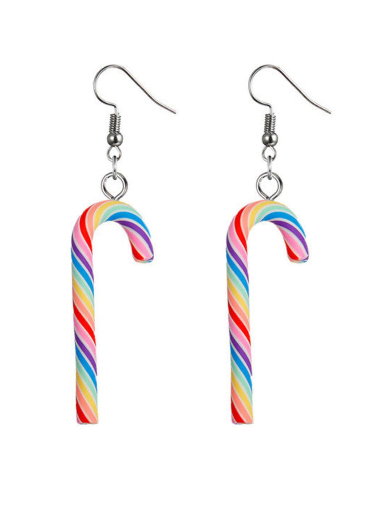 Weihnachten Regenbogen Zuckerrohrbonbon Farbe Ohrringe