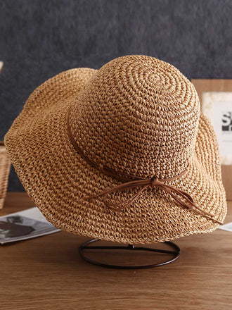 Vintage Schleife Breite Krempe Sonnenhut