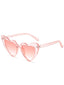 Retro Rosa Herz Sonnenbrille mit Rahmen