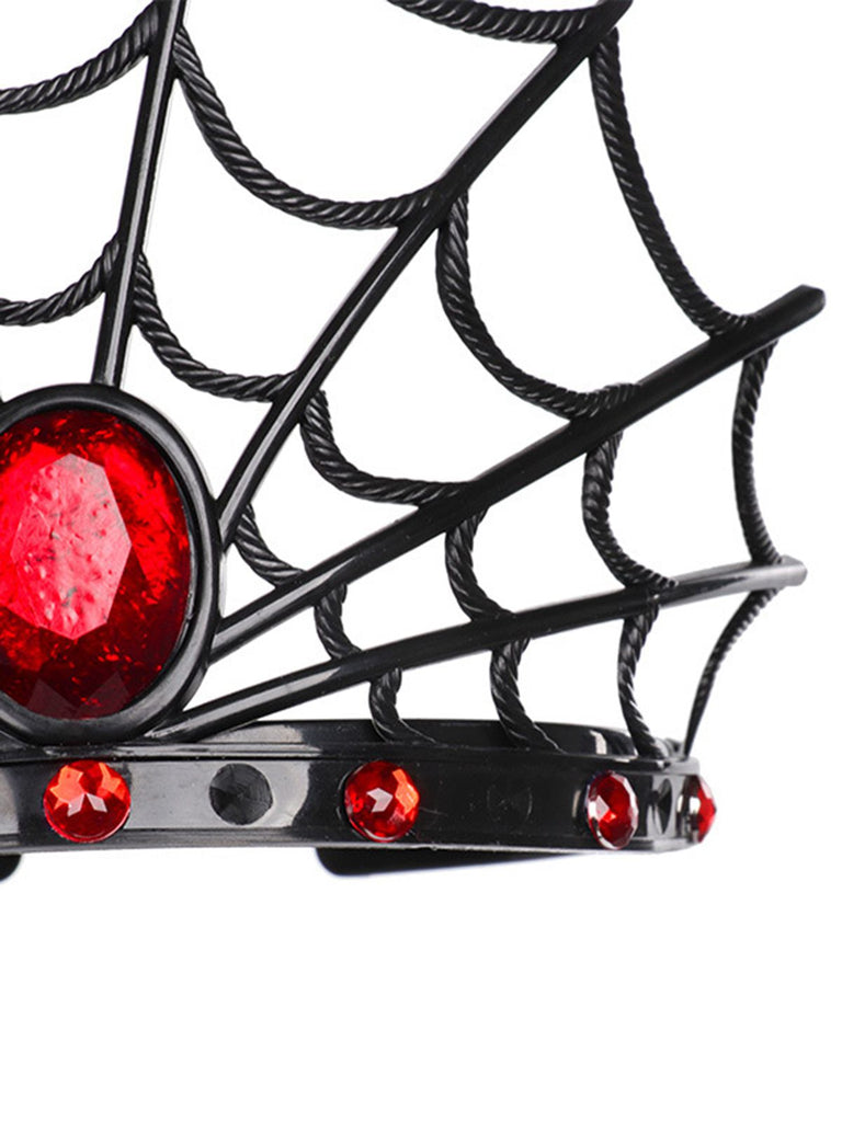 Retro Gotisch Spinnennetz Rubinrotes Stirnband
