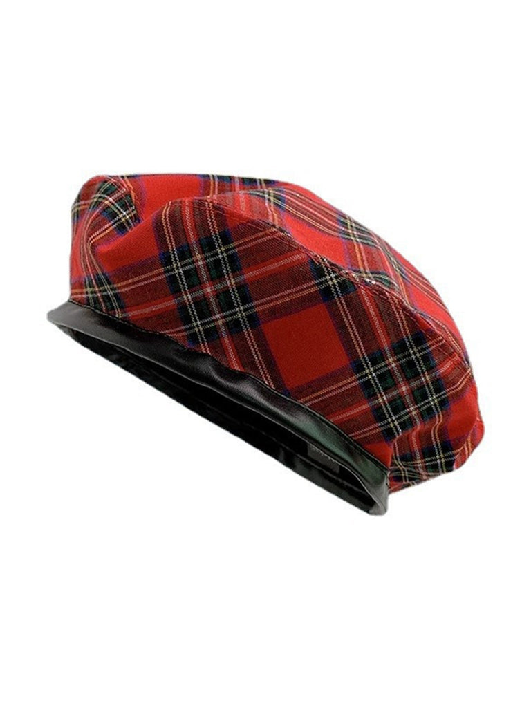 Retro Weihnachten Scottish Plaid Baumwolle Berets