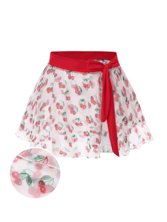 Rot 1950er Kirsche Taille-Binden Cover Up