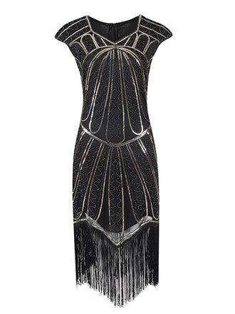 1920ER PAILLETTEN FRANSEN FLAPPER KLEID