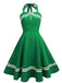 [Vorverkauf] Grün 1950er Neckholder Rockabily Swing Kleid