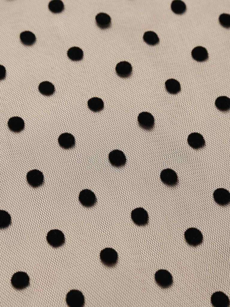 Schwarz 1950er Polka Dot Vintage Kleid mit Zubehör-Set